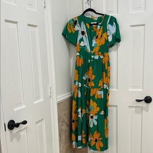 Maeve Somerset Green and Yellow Floral Maxi Dress